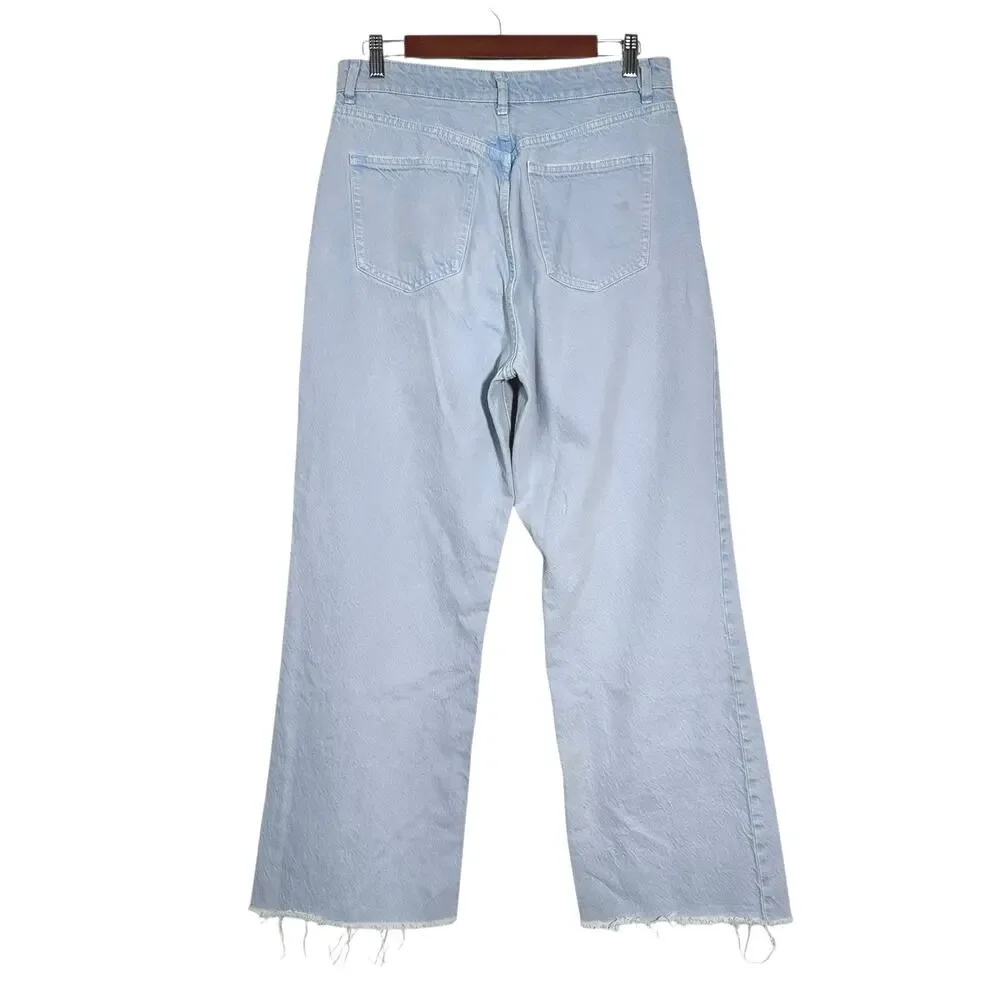 Zara | Women | Light Wash Wide Leg High Rise Classic Denim Jeans | Size US 10